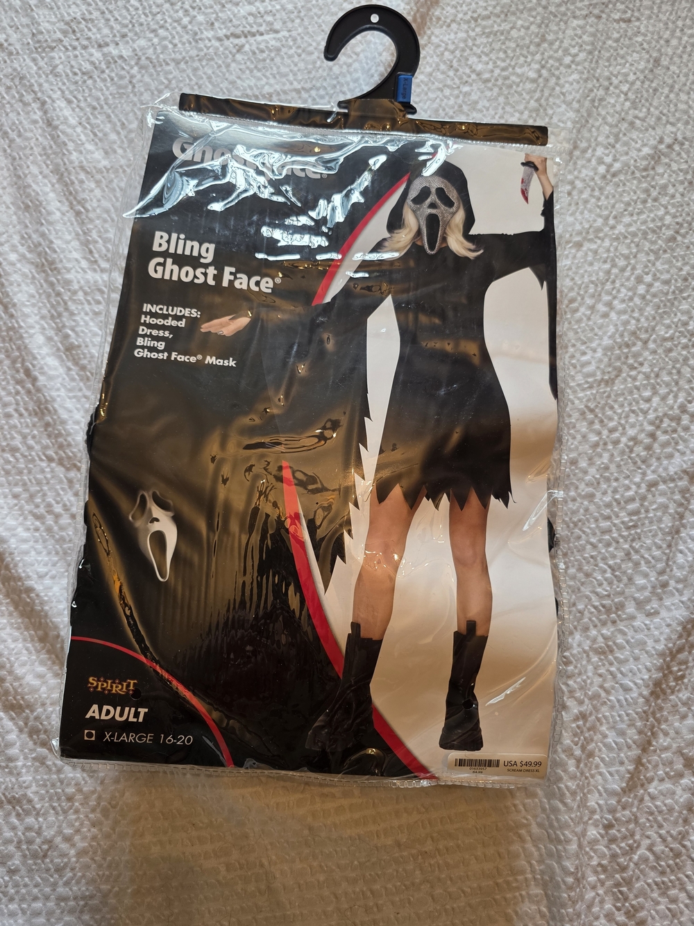 Spirit Bling Ghost Face Adult Costume - Black